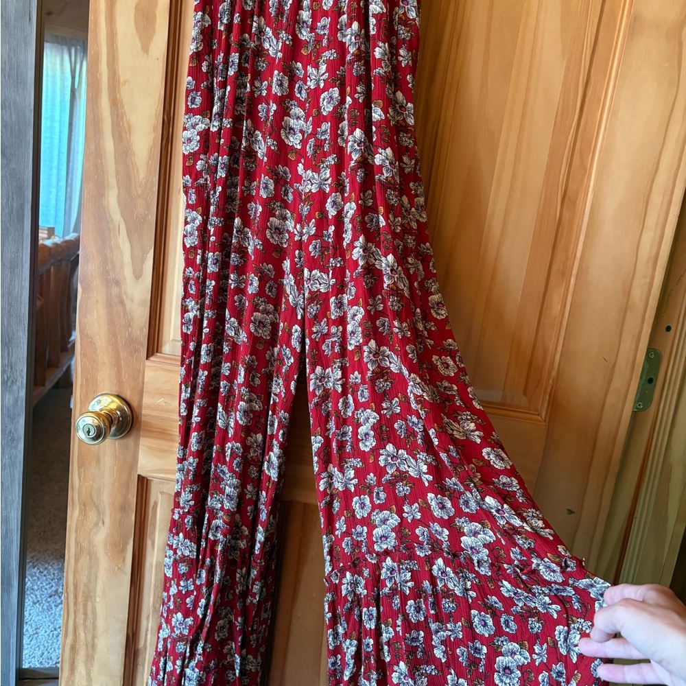 American Eagle Outfitters Boho Cottagecore Floral Jumpsuit with Flare Leg. 2 - Picture 7 of 13